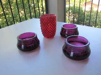 IKEA Glass Candle Holders + Italian Red Velvet Candle Holder. $15 2