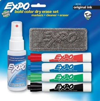 Dry-Erase White Board + 6-Piece Marker Starter Kit $18 2