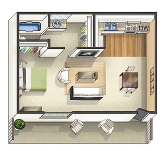 $995/mo Studio in Palo Alto 1