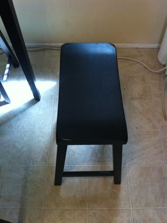 Dining set, black kitchen table with four bar stools - $125 2