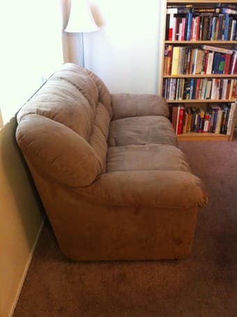 2-Seat Light Brown Plush Loveseat - $250 1