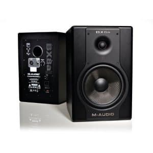M Audio BX8a powered monitors and proline microphone stand (black) 1