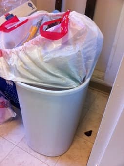 Desk Lamp, pink container, trash bins! 3