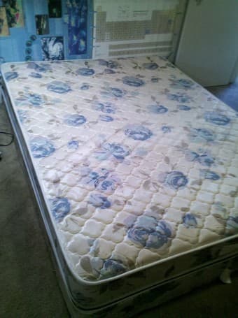 Comfortable double bed, mattress and bed frame for $50 1