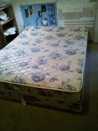 Comfortable double bed, mattress and bed frame for $50 2