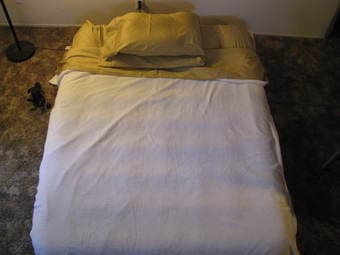 Queen Sized Air Mattress, Sheets, Blankets, and Pillow 1