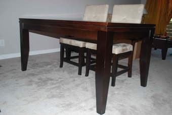 Dining + Coffee + Side Tables & 4 Microfiber Chairs - $350 1