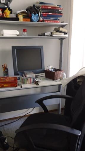 Haier washing machine, computer desk+ leather chair 2