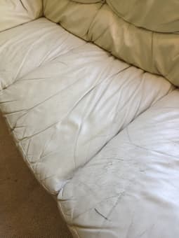 White Faux-Leather Couch $100 OBO 3