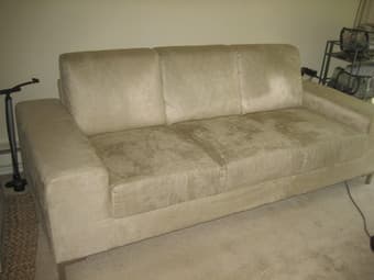 Scandinavian Designs Microfiber Couch and matching chairs - $750 1