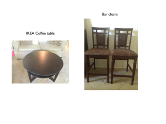 For sale: coffee table and bar chairs (high quality items) 1