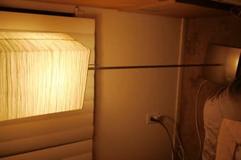 IKEA canvas arm chair and standing lamp 2