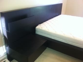 Ikea bed frame + bedside table + mattress ($300 total) 2