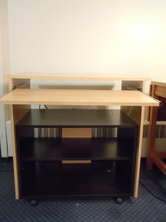 Moving sale - table, book shelf, stationary shelf and household items 1