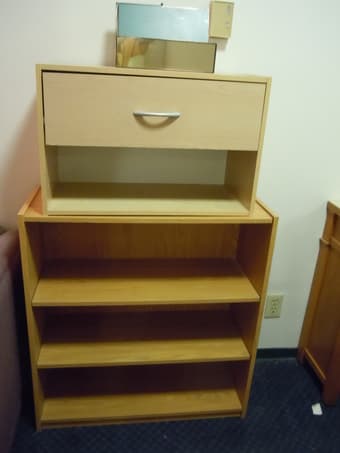 Moving sale - table, book shelf, stationary shelf and household items 2