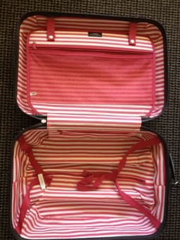 Dark pink Delsey carry-on luggage 2