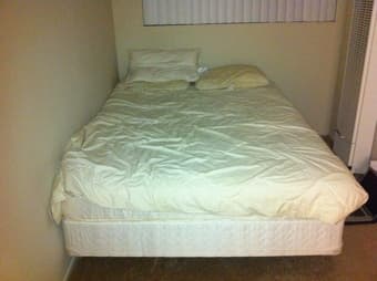 queen bed with frame and couch, both for $150 1