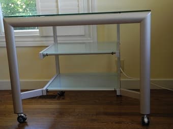 beautiful glass and metal table --good for media or other 1