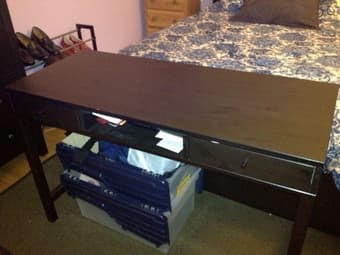 Ikea Linnarp Brown-Black Simple Desk in Great Condition for $100 1