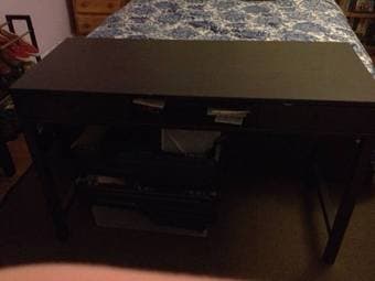 Ikea Linnarp Brown-Black Simple Desk in Great Condition for $100 2