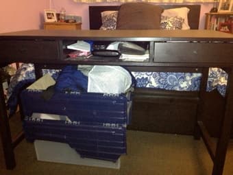 Ikea Linnarp Brown-Black Simple Desk in Great Condition for $100 3