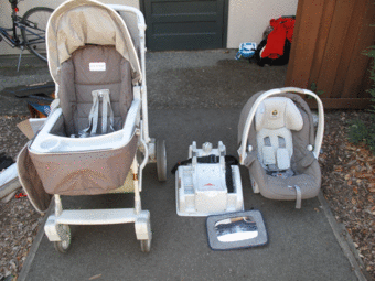 Peg Perego Stroller and Car seat with base 1