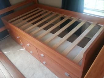 $250 Twin bed frame with drawers 1