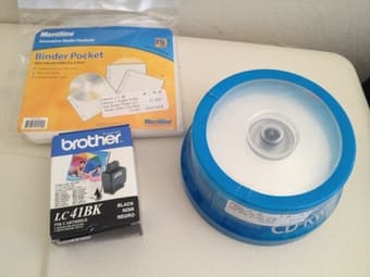 Memorex CD-RW disks (25) + binder pockets (25) 1