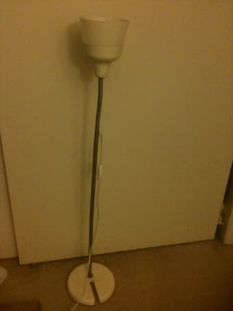 Wastepaper bin ($3) Floor lamp 43" tall ($5) 2