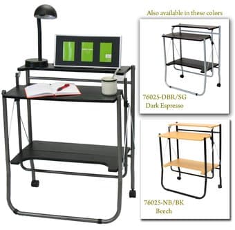 Computer Study Writing Desk, Black 2