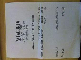 Patagonia gift card worth $299 for $280 (menlo park) 2