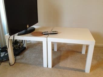 2 Small Tables + Lamp + 3 Stools = $40 1
