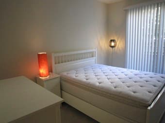 IKEA bed frame, white, queen - $150 1