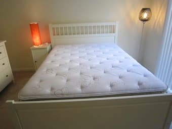 IKEA bed frame, white, queen - $150 2