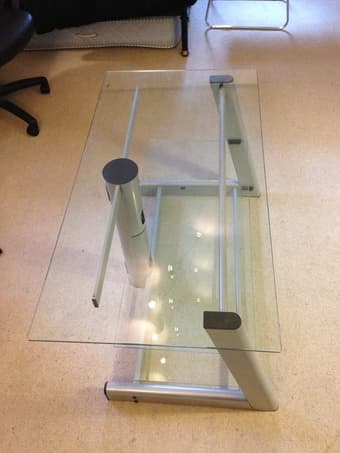 glass TV stand - $40 obo 1