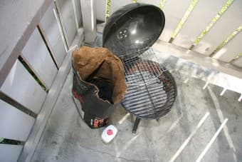 BBQ + coal + starter liquid - $10 2