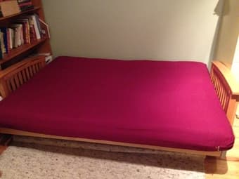 futon with cover and hardwood frame - 100 OBO 2