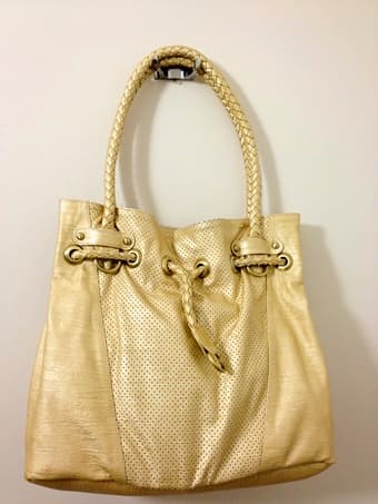 Shoulder bag: Champagne, faux-leather 1