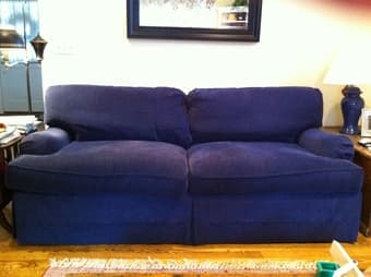 Ethan Allen blue sofa 1