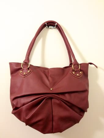 Shoulder Bag: Brick red, faux-leather, trendy gold hardware - LIKE NEW 1