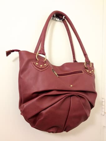 Shoulder Bag: Brick red, faux-leather, trendy gold hardware - LIKE NEW 2