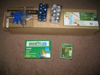 Artificial Christmas Tree(Pre-lit) additional ornaments/LED lights $40 1
