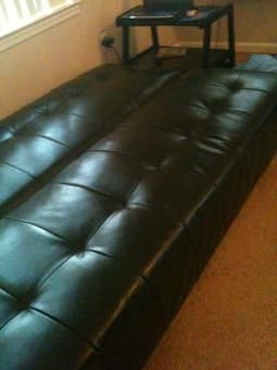 Black leather futon (pic added) 1