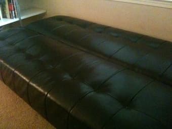 Black leather futon (pic added) 2