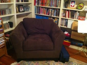 Two identical overstuffed chairs 1