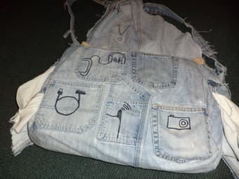 Handmade Denim Laptop Messenger Bag 2