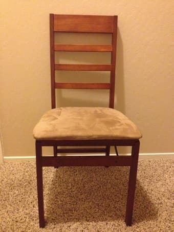 Comfy foldable wooden chair with cushion - $25 2