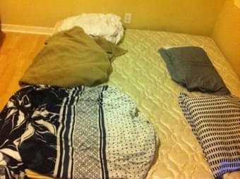 Queen Mattress (set), Lazy boy recliner, Drawer, Bar stool 2