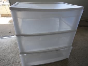 Sterilite 3-Drawer Wide Cart with See-Through Drawers, White 1