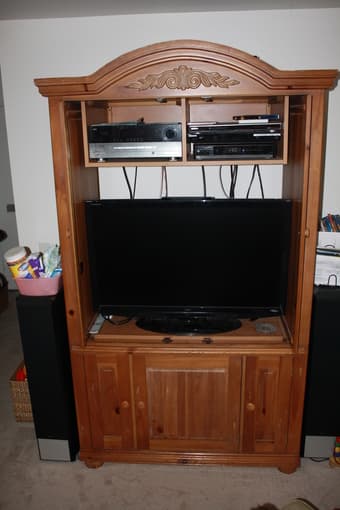 Solid Wood entertainment center - $100 1